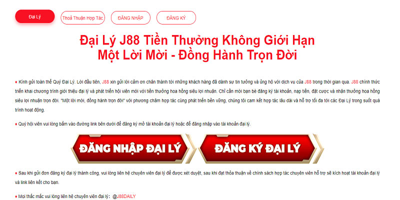 Hợp tác đại lý J88 là gì?